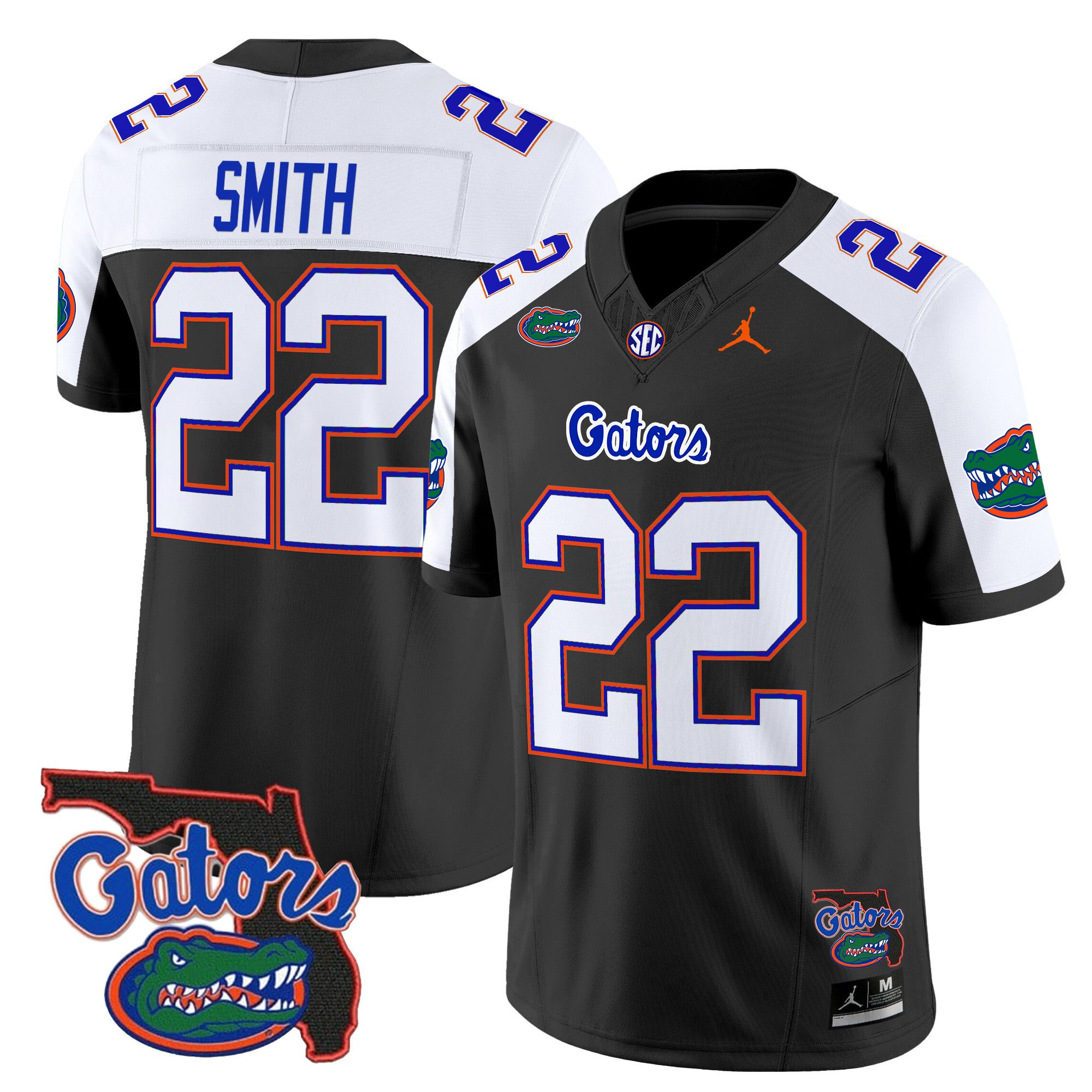 Men Florida Gators 22 Smith Black 2024 Florida Patch Vapor Limited NCAA Jersey